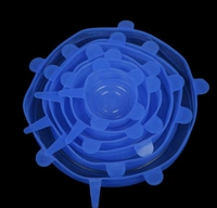 6Pcs Silicone Stretch Preserve Pot Bowl Fruit Lid for Fridge Microwave Food Container Cover - Silicon, Clips & Lids, 6pieces